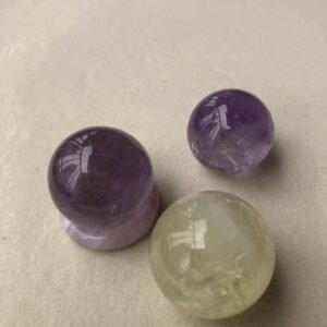 Citrine and Amethyst marble sphere