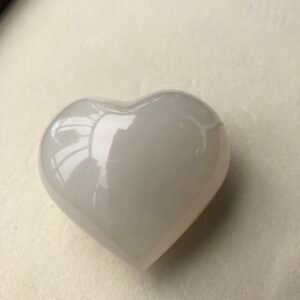 White Druzy Agate heart